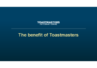 Benefits of being a Toastmaster